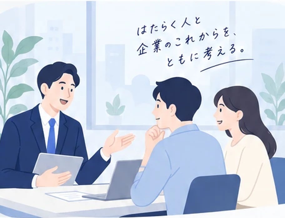 社会保険労務士がご相談に応じている様子のイラスト